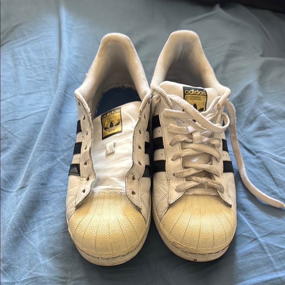 Adidas Superstar White and Black Shoes